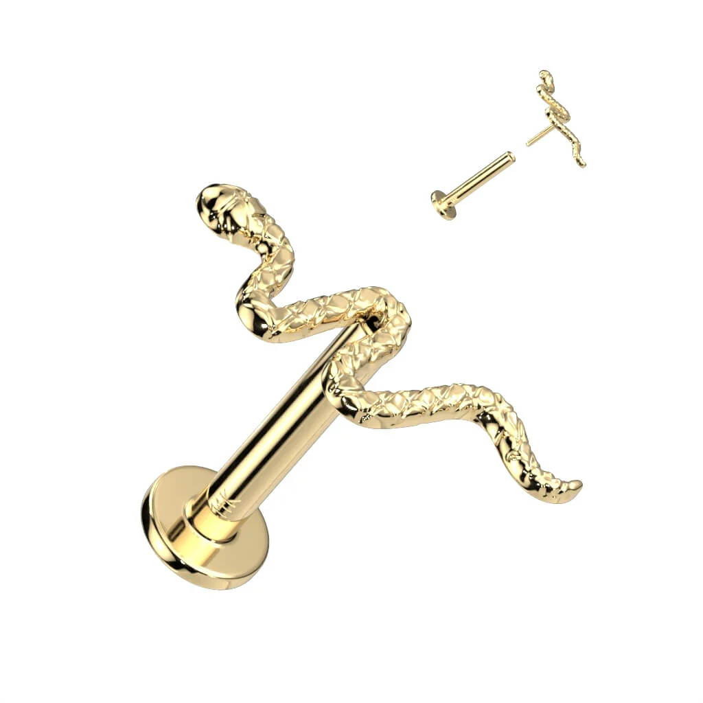 Złoto 585 labret wąż push-in - Image 3