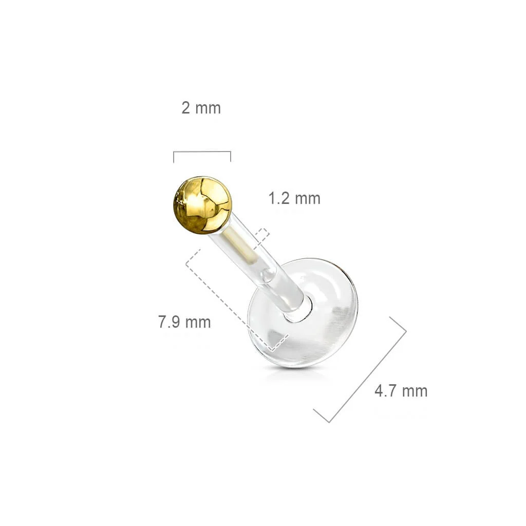 Złoto 585 labret kulka push-in - Image 2