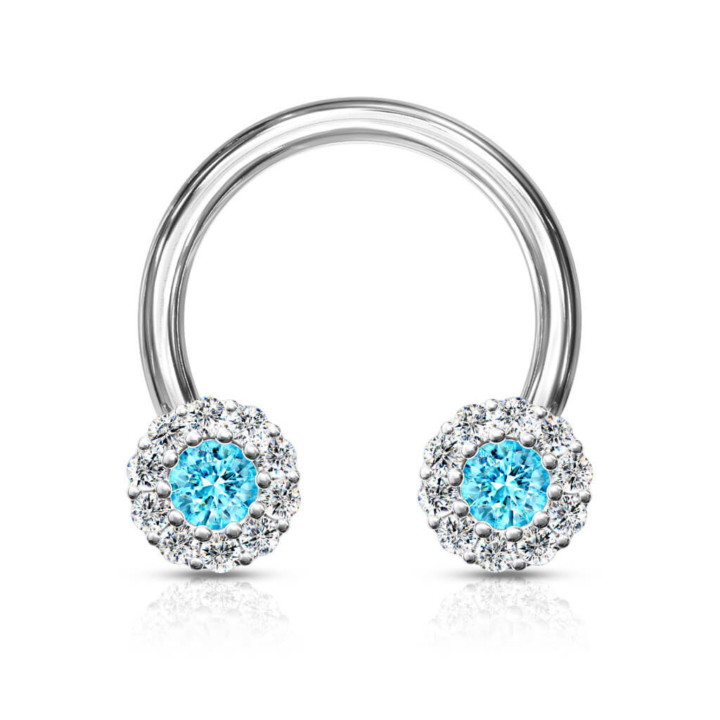 Podkowa srebrna cyrkonia w kształcie kuli - Image 7