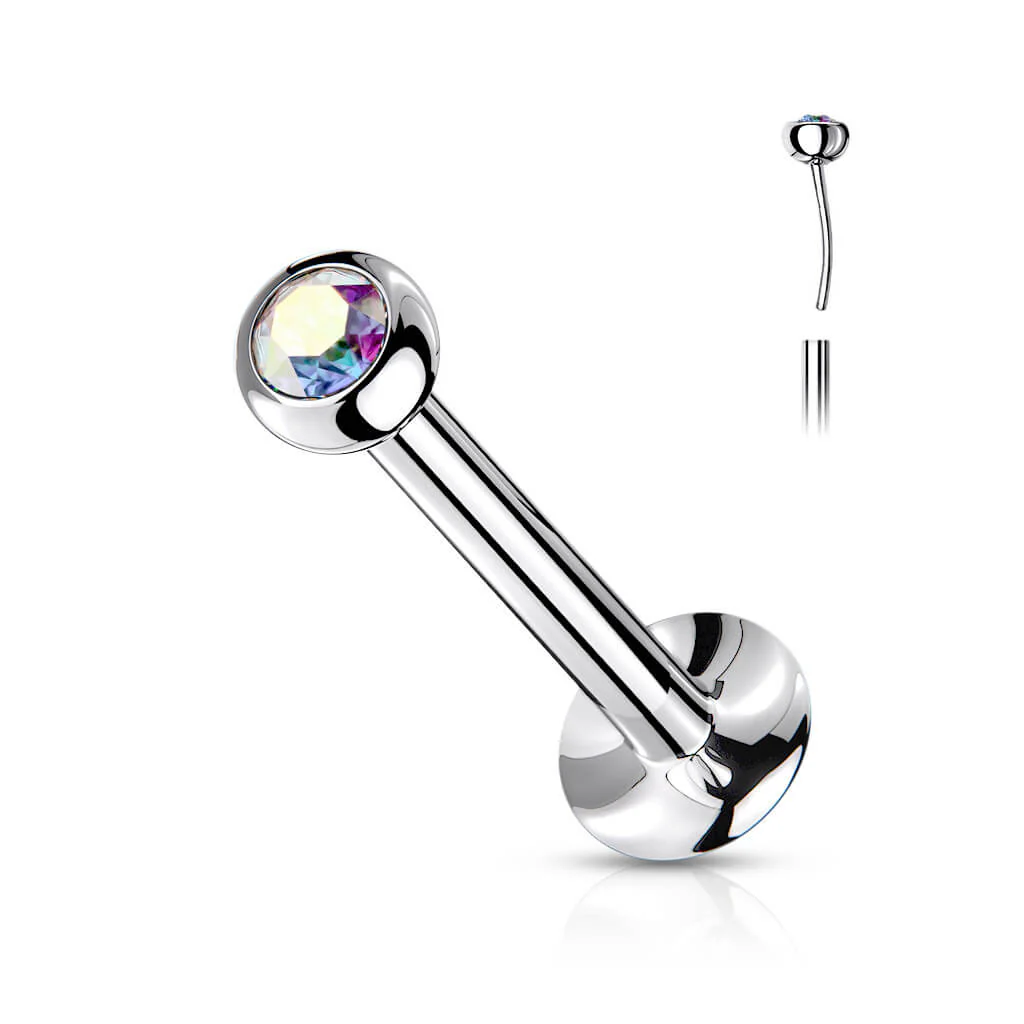 Labret kulka cyrkonia srebrny push-in - Image 6