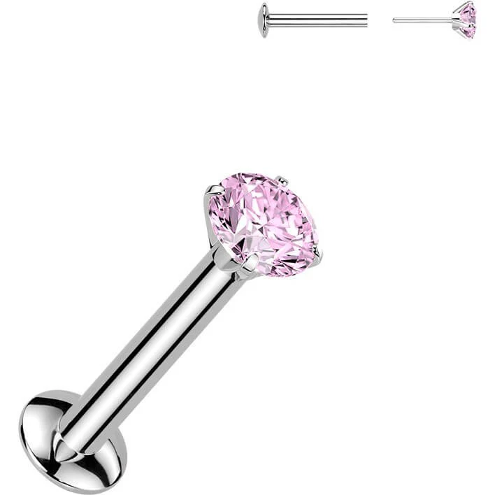 Labret cyrkonia oprawa bezel srebrny Push-in - Image 12