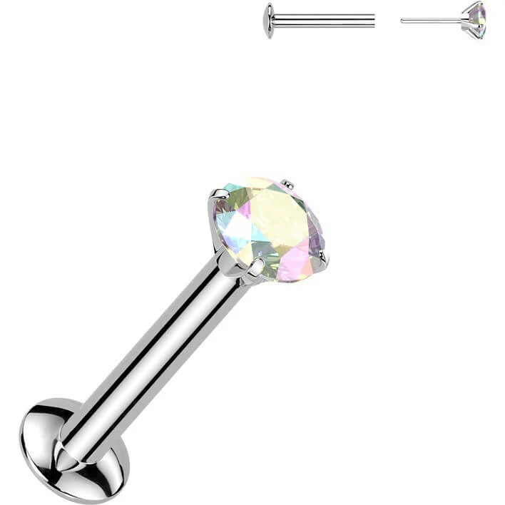 Labret cyrkonia oprawa bezel srebrny Push-in - Image 14