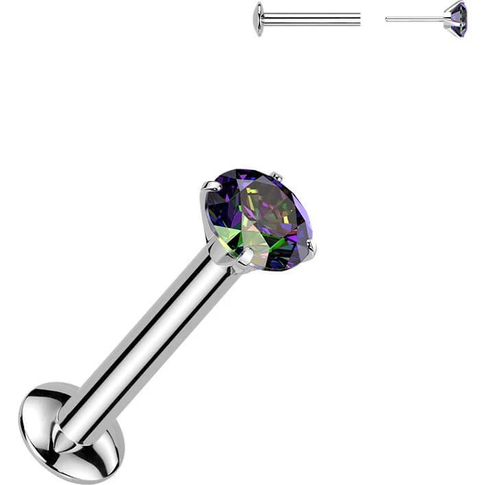 Labret cyrkonia oprawa bezel srebrny Push-in - Image 18