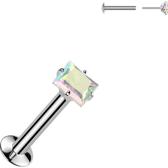 Labret kwadratowa cyrkonia w pazurkach push-in - Image 5