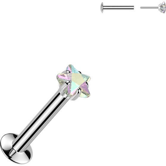 Labret gwiazdka cyrkonia w pazurkach push-in - Image 5