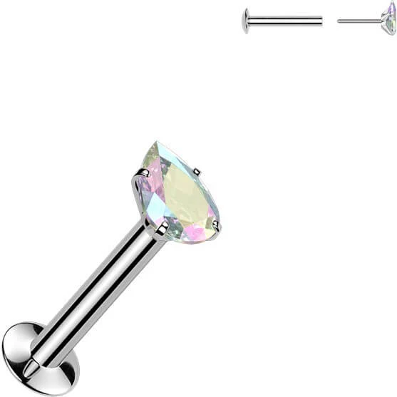 Labret łezka cyrkonia w pazurkach push-in - Image 5