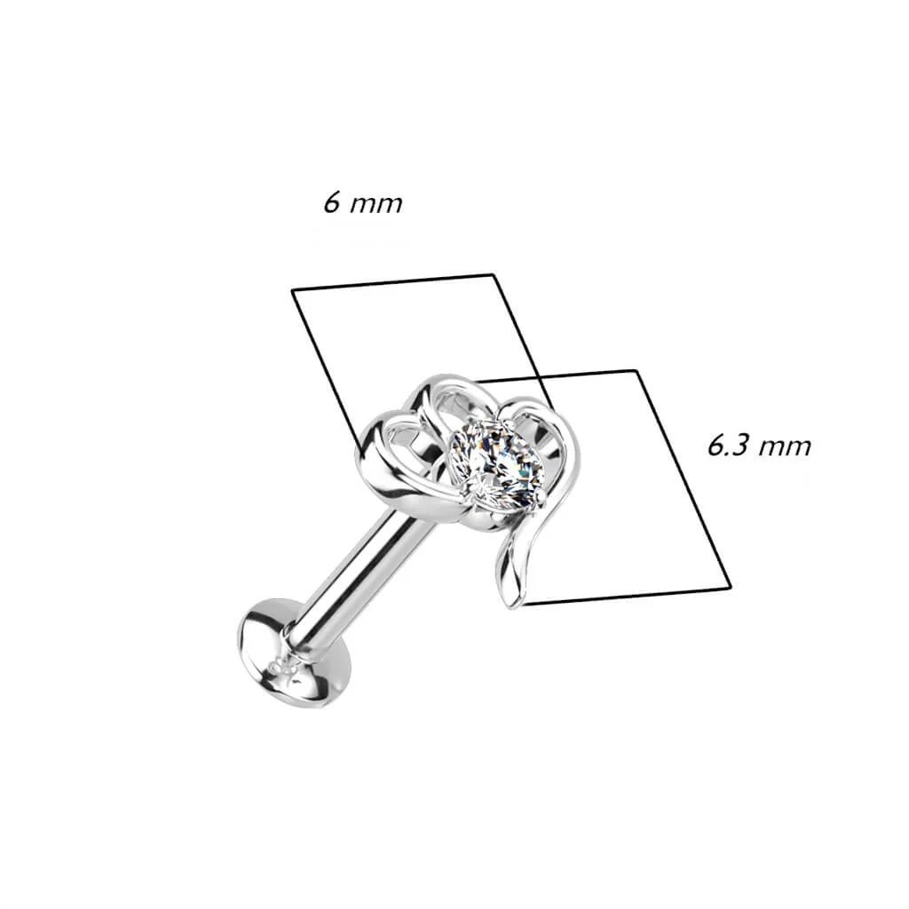 Labret cyrkonie serca push-in - Image 5
