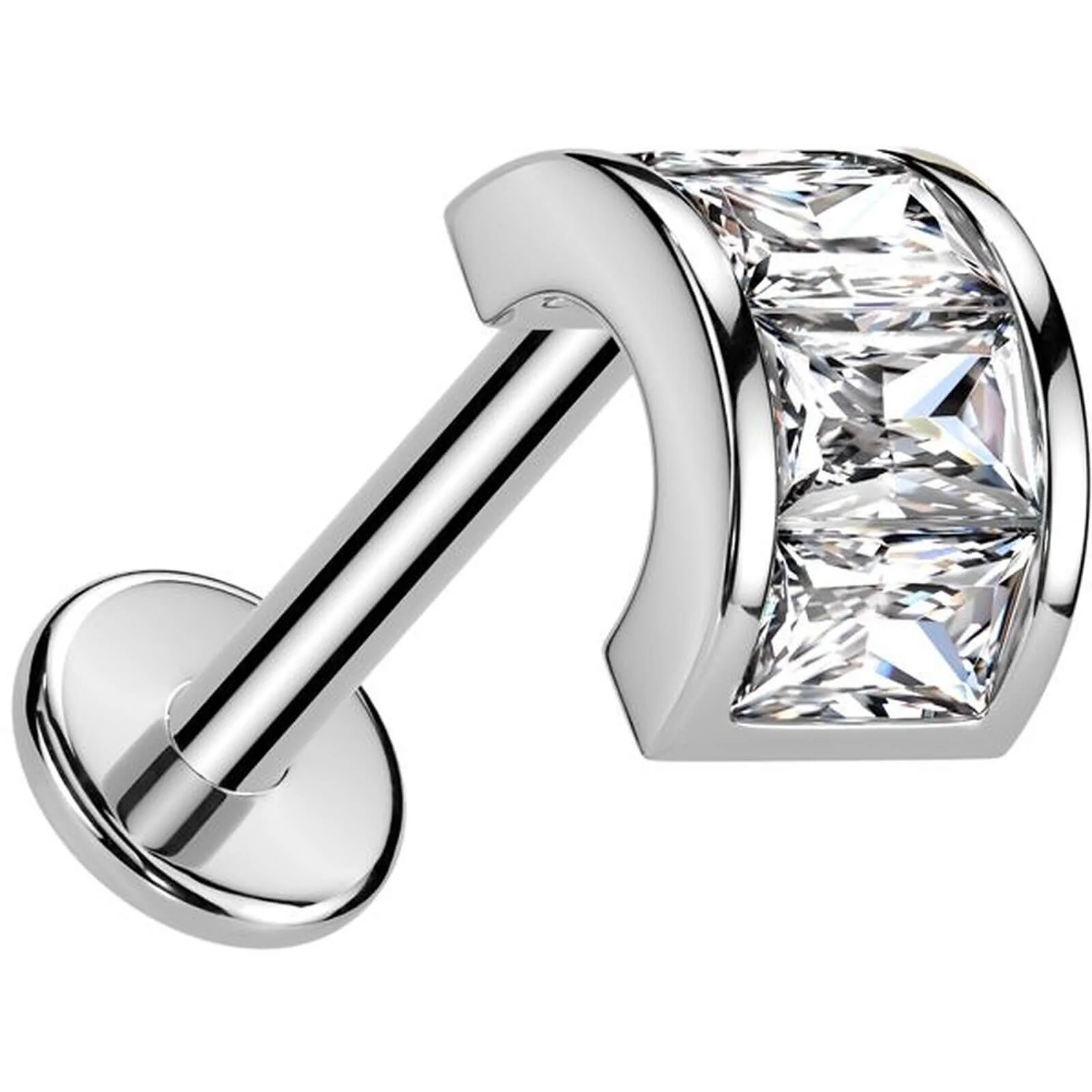 Labret podkowa cyrkonia push-in