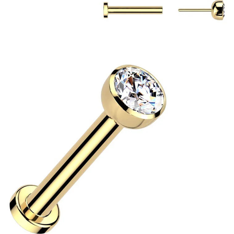 Tytan labret okrągła cyrkonia push-in - Image 13