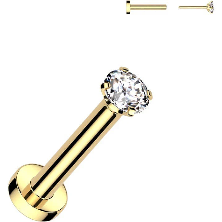 Tytan labret cyrkonia srebrny push-in - Image 14