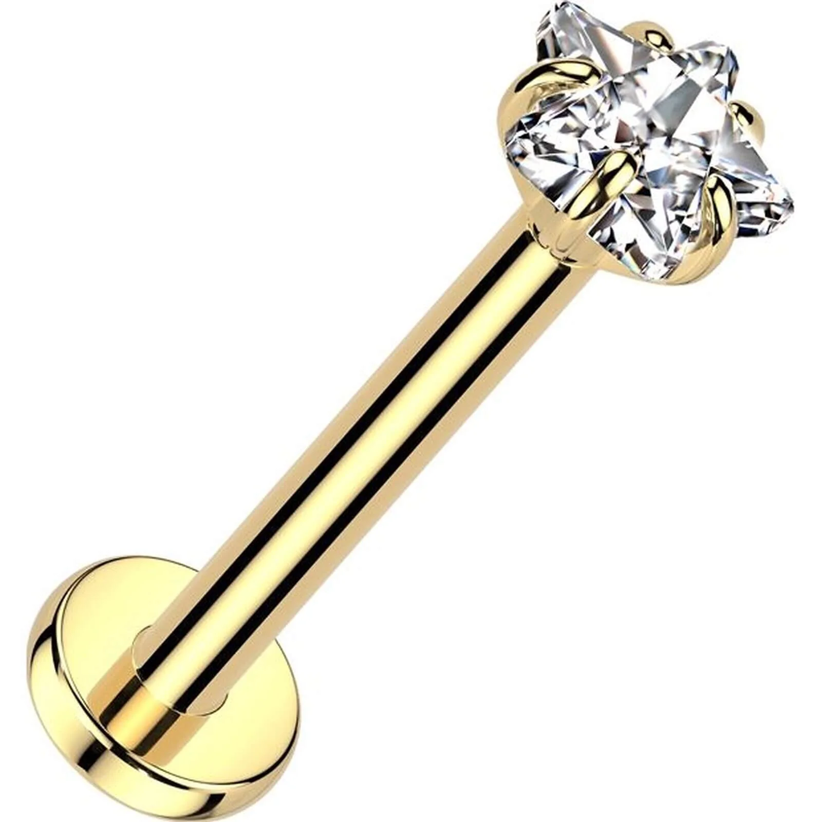 Tytan labret gwiazdka cyrkonia push-in