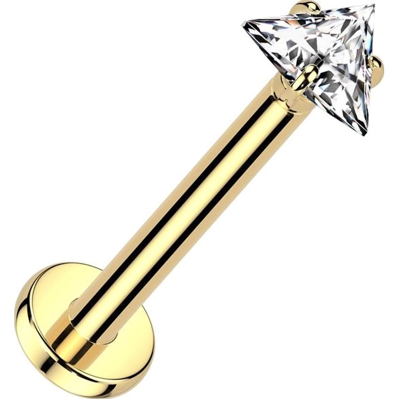 Tytan labret trójkąt cyrkonia push-in