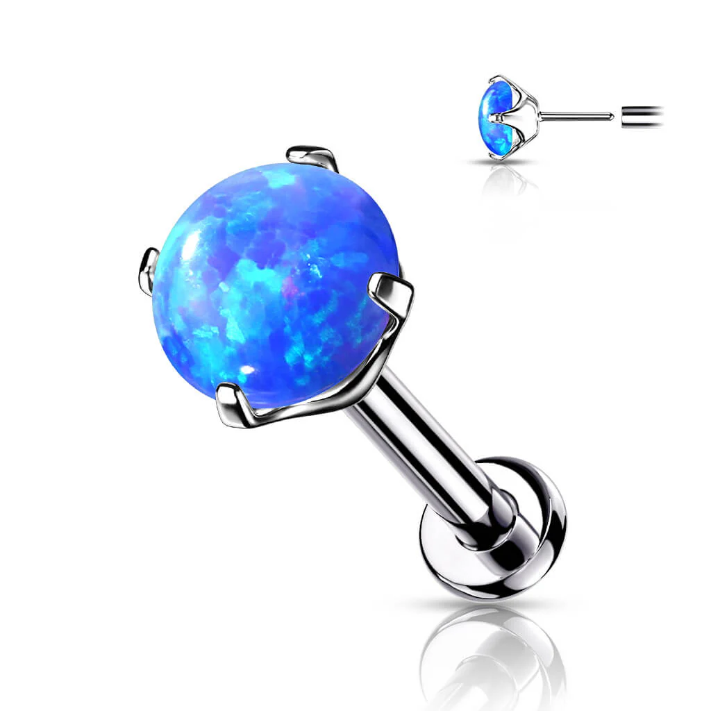 Tytan labret opal srebrny push-in - Image 5