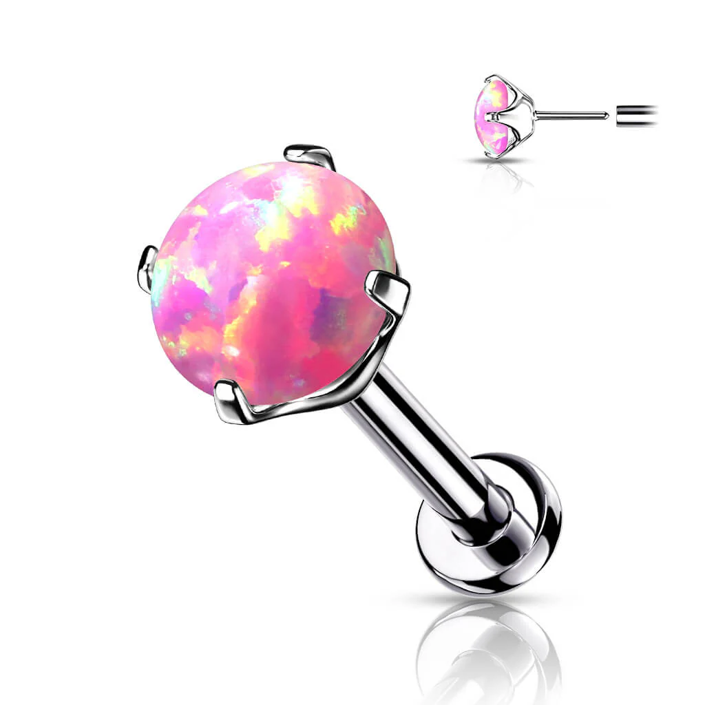 Tytan labret opal srebrny push-in - Image 7