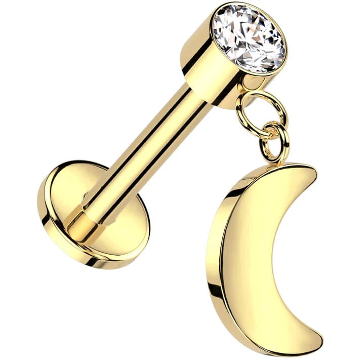 Tytan labret księżyc oprawa bezel cyrkonia push-in - Image 2