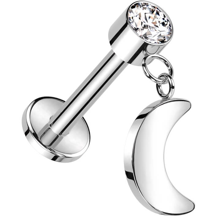 Tytan labret księżyc oprawa bezel cyrkonia push-in - Image 5