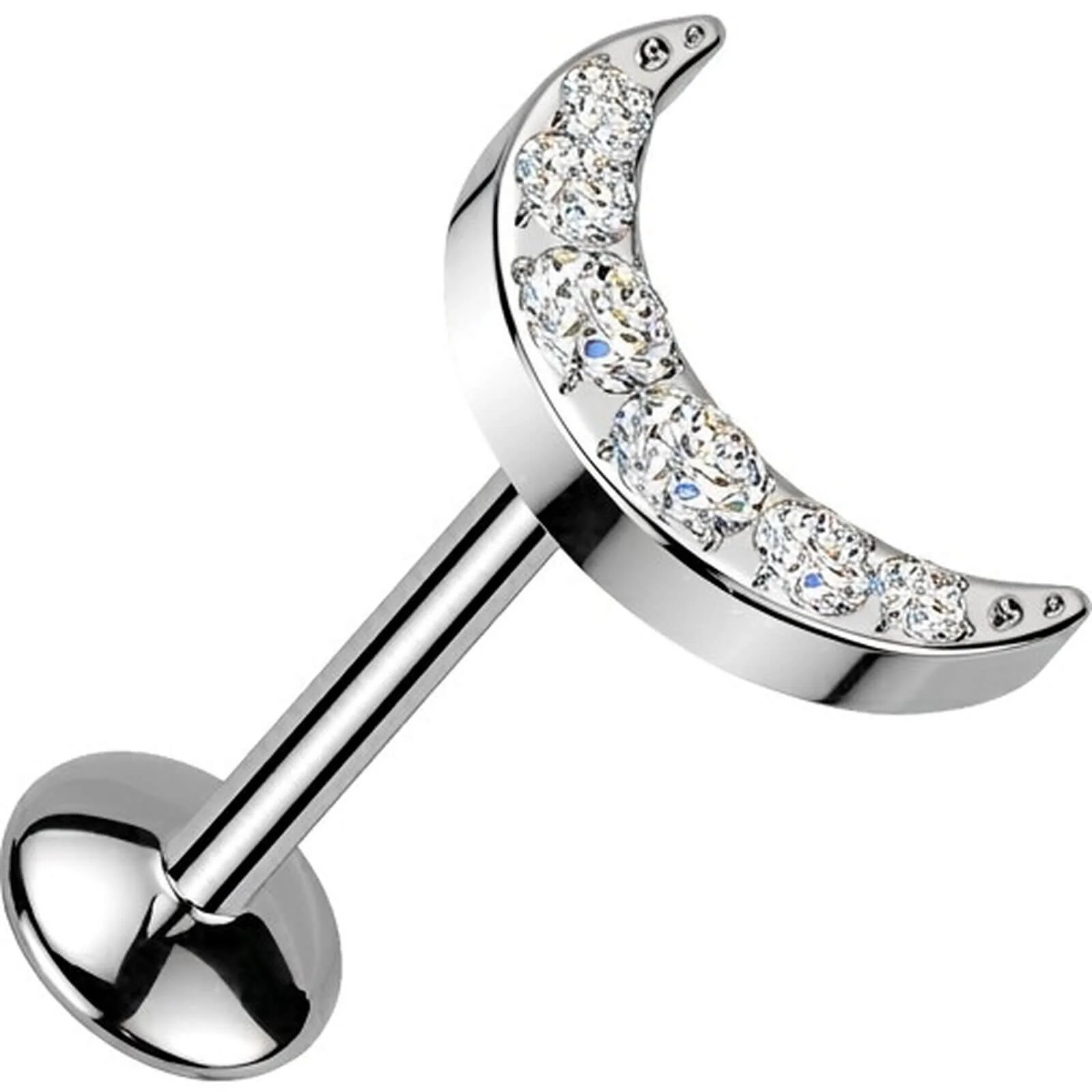 Tytan labret księżyc cyrkonia push-in