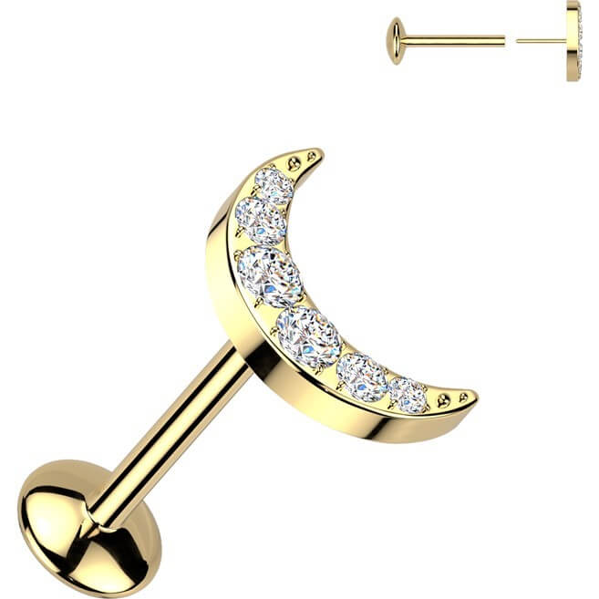 Tytan labret księżyc cyrkonia push-in - Image 2