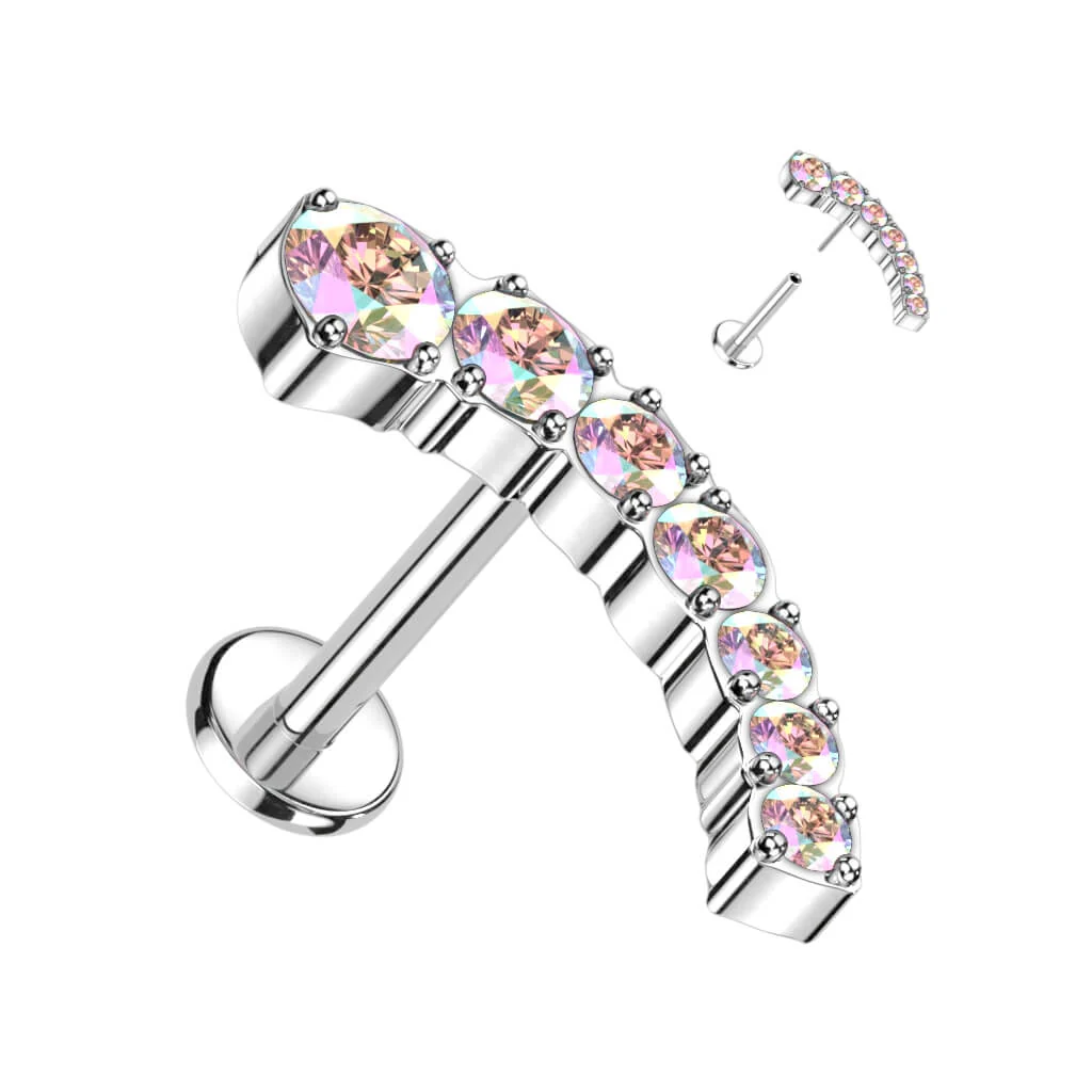 Tytan labret cyrkonia zaokrąglony push-in - Image 2