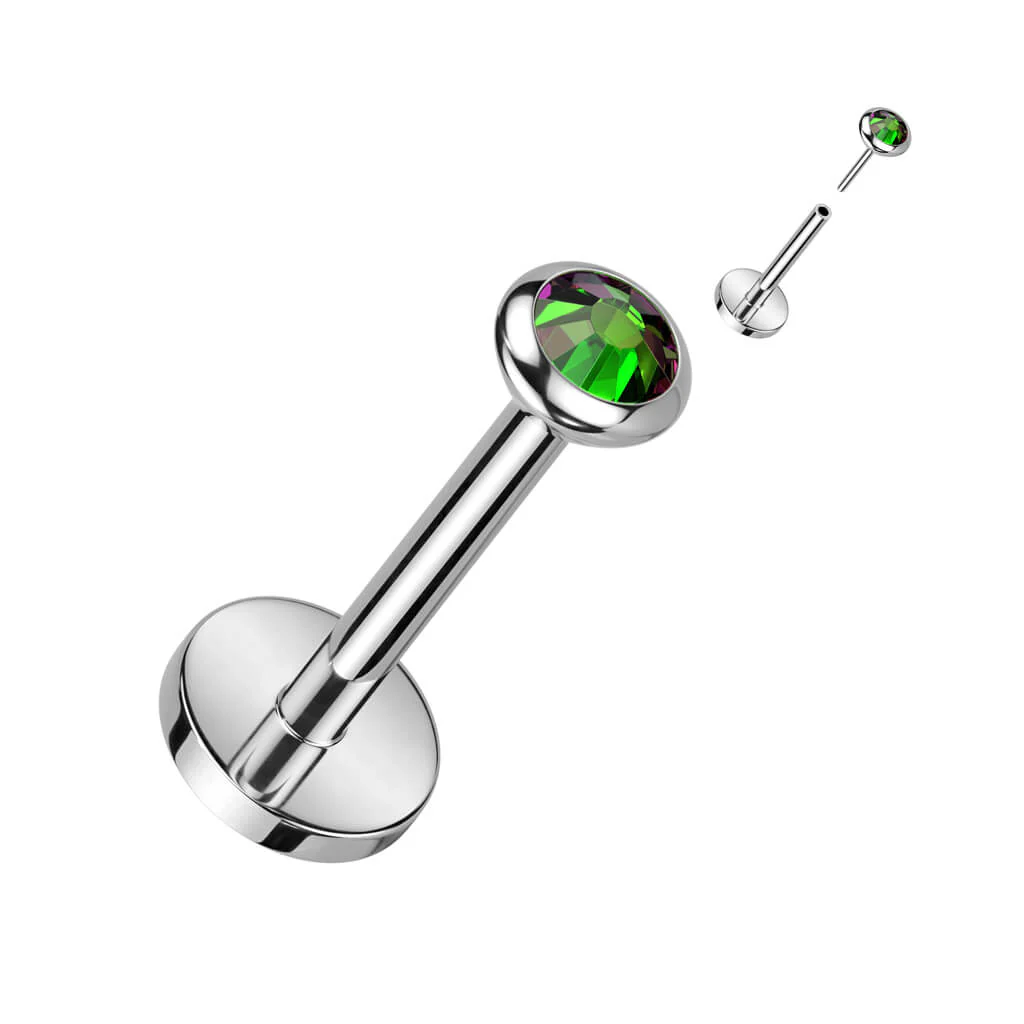 Tytan labret cyrkonia opal push-in - Image 9