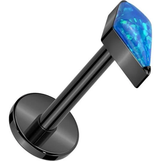 Tytan labret cyrkonia opal w kształcie diamentu push-in - Image 3