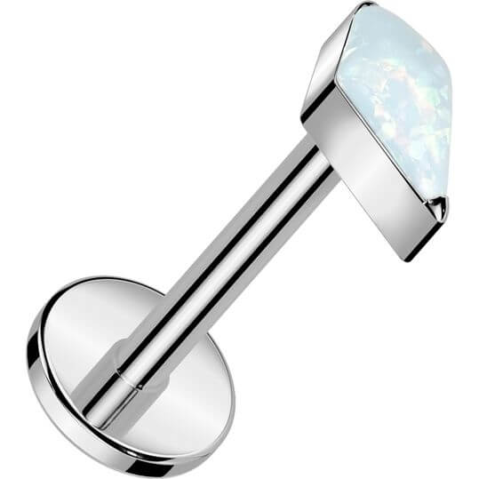 Tytan labret cyrkonia opal w kształcie diamentu push-in - Image 5