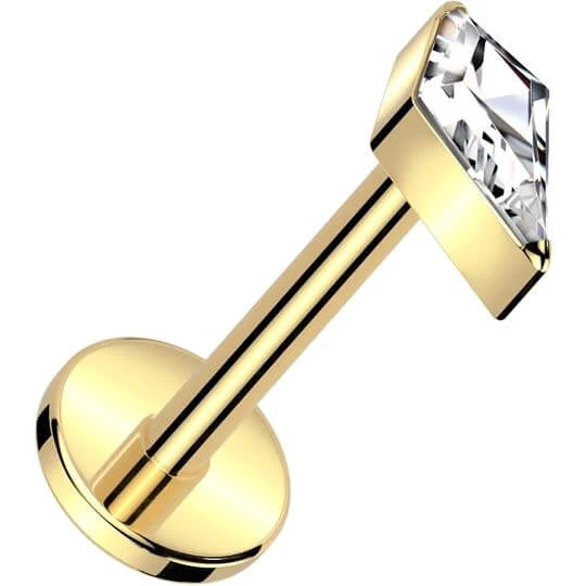 Tytan labret cyrkonia opal w kształcie diamentu push-in - Image 9
