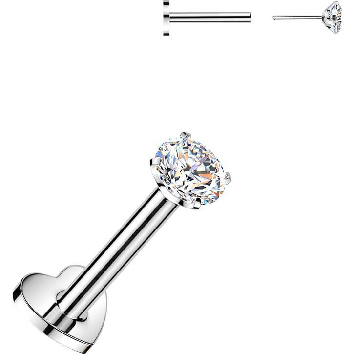 Tytan labret cyrkonia w oprawie pazurkowej push-in - Image 4