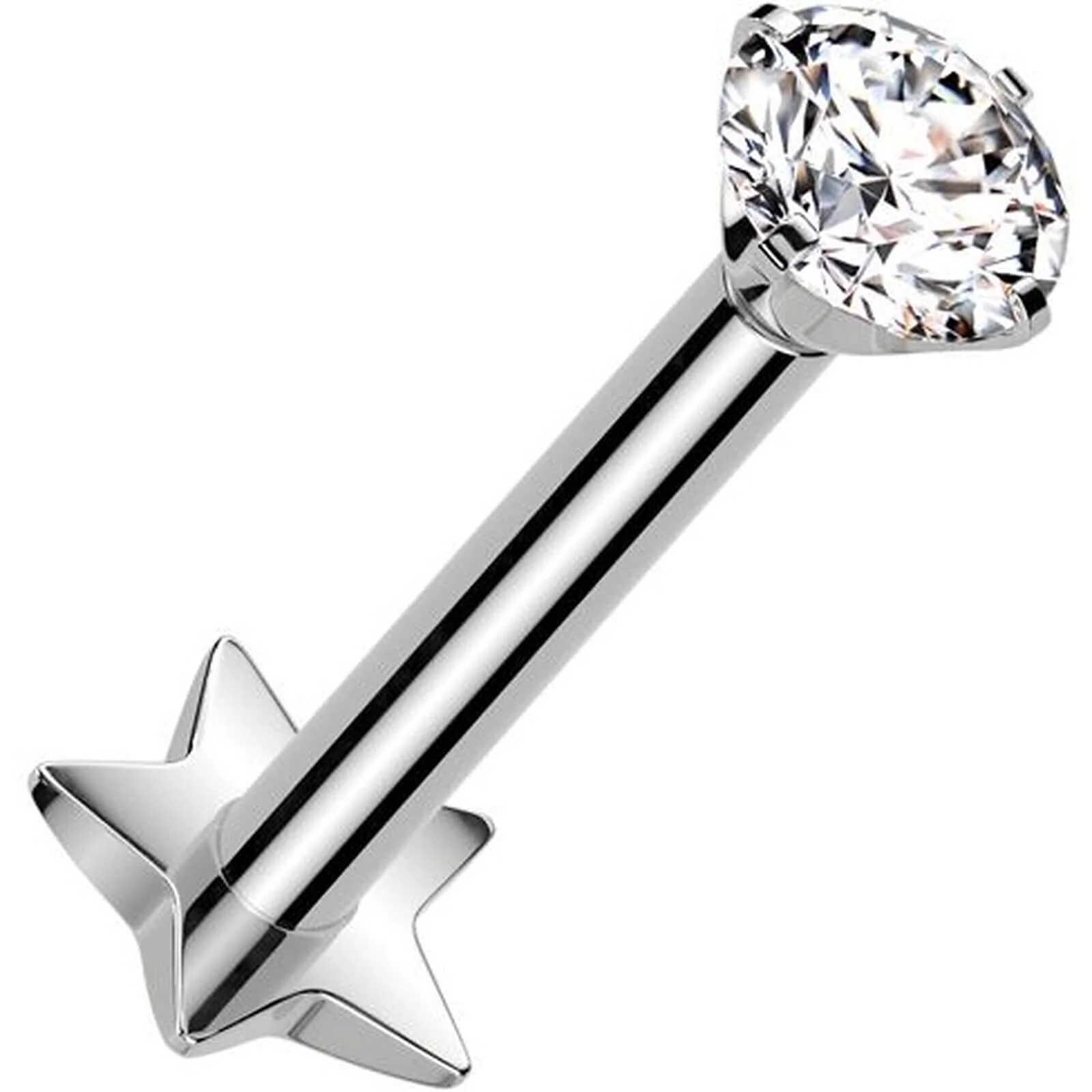 Tytan labret zirconia podstawa gwiazdka push-in