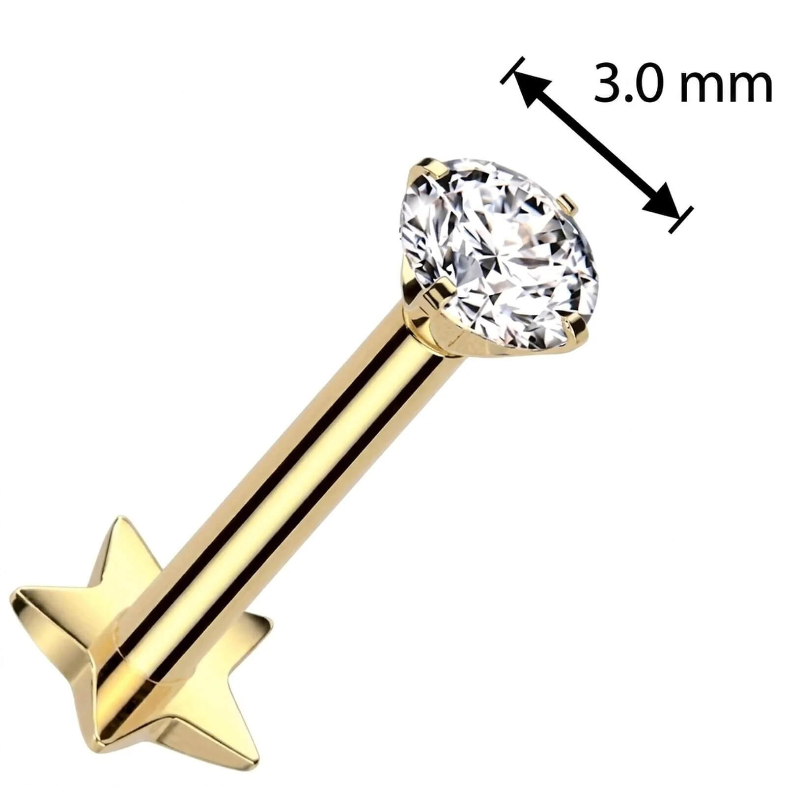 Tytan labret zirconia podstawa gwiazdka push-in - Image 4