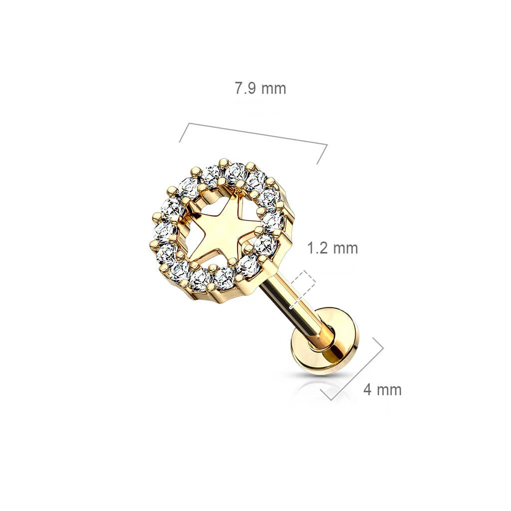 Labret cyrkonia gwiazdka gwint wewnętrzny - Image 7