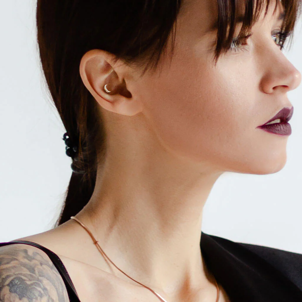 Labret cyrkonia księżyc gwint wewnętrzny - Image 3