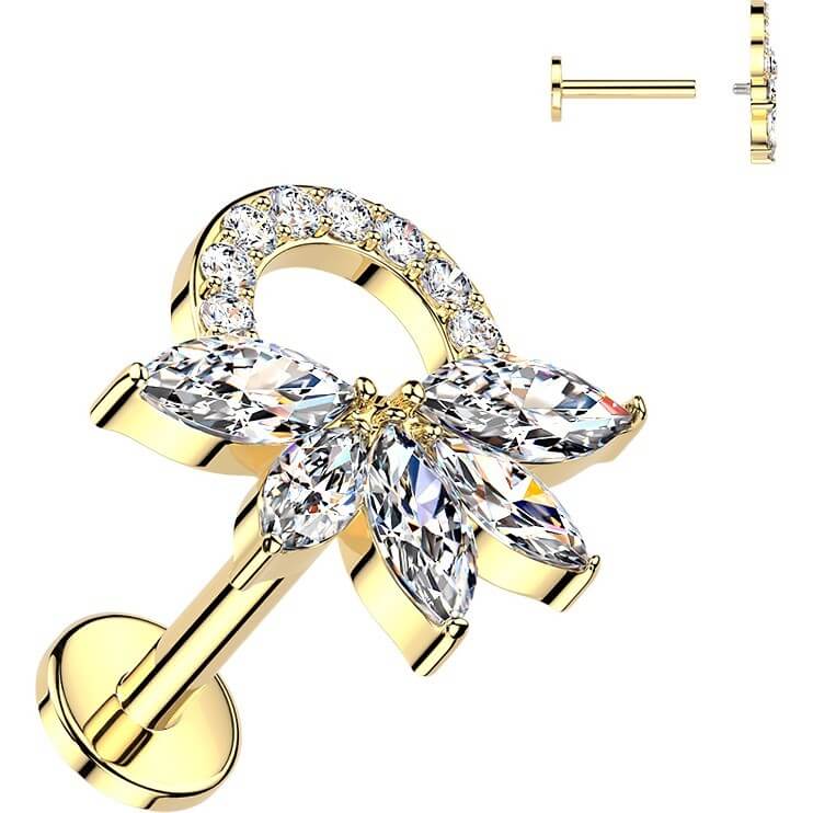Labret 5 markiz cyrkonia pavé wieniec gwint wewnętrzny - Image 2