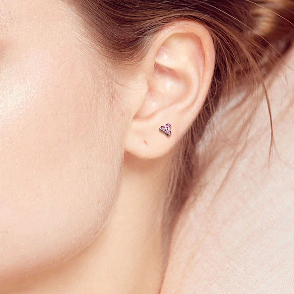 Labret trójkąt cyrkonia srebrny gwint wewnętrzny - Image 3