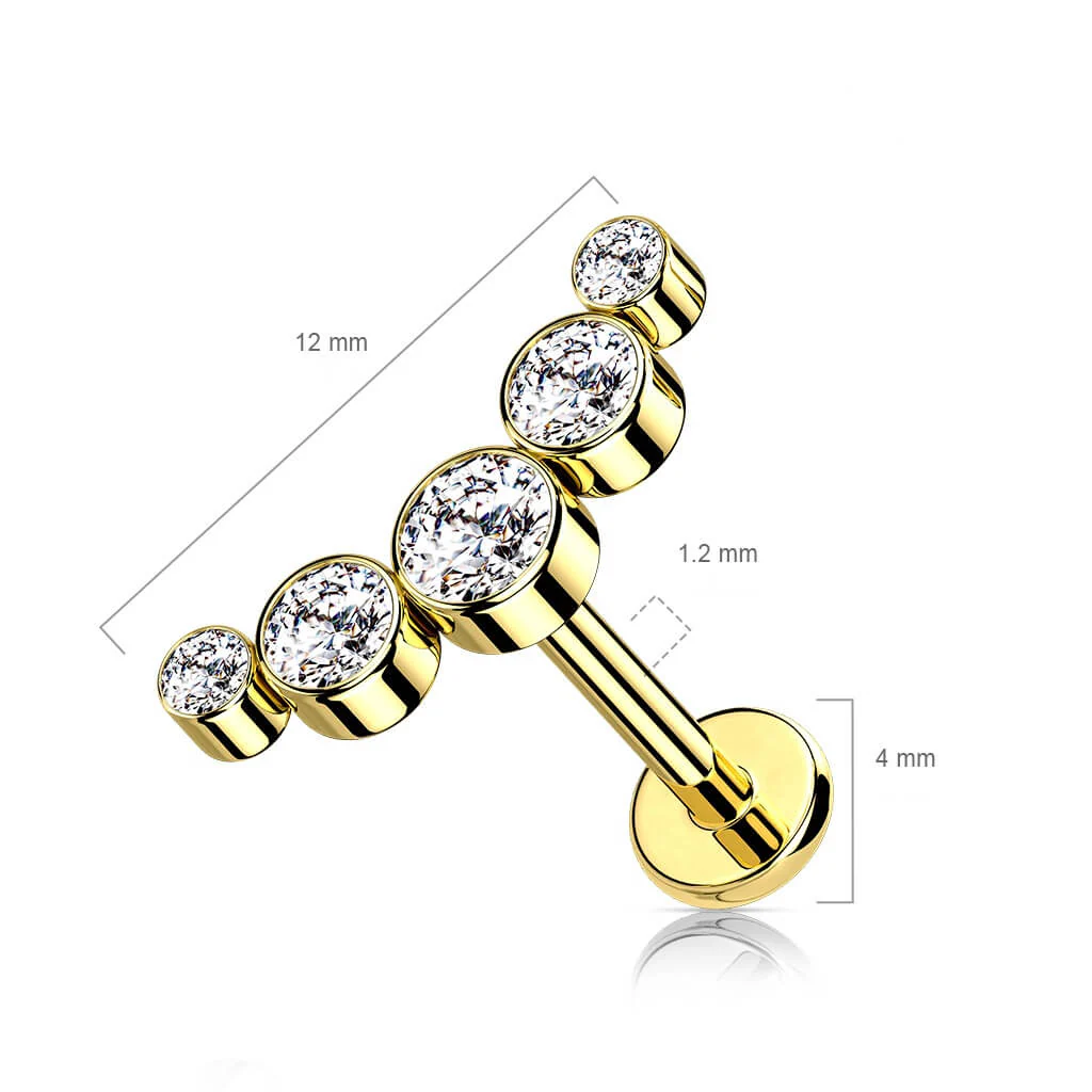 Labret 5 cyrkonii gwint wewnętrzny - Image 11