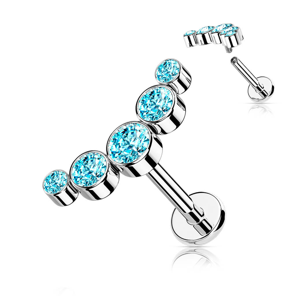 Labret 5 cyrkonii gwint wewnętrzny - Image 9