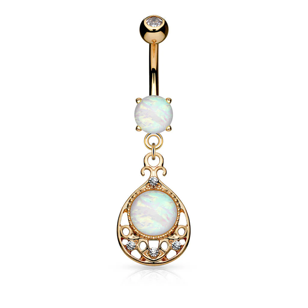 Kolczyk do pępka zawieszka opal - Image 3