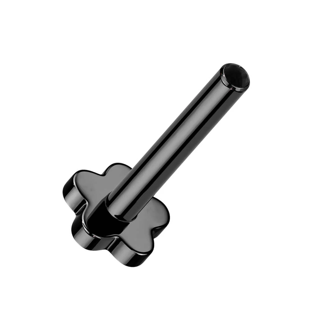 Tytan pręcik labret z podstawą w kształcie kwiatka push-in - Image 4