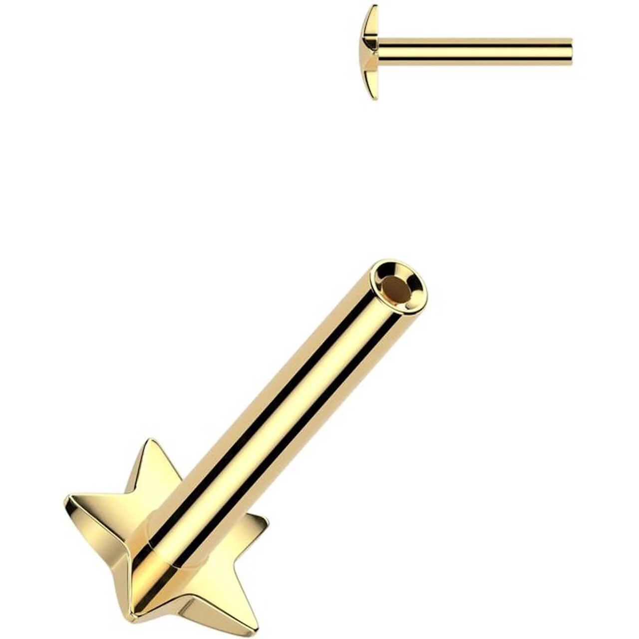 Tytan pręcik labret podstawa gwiazdka push-in - Image 3