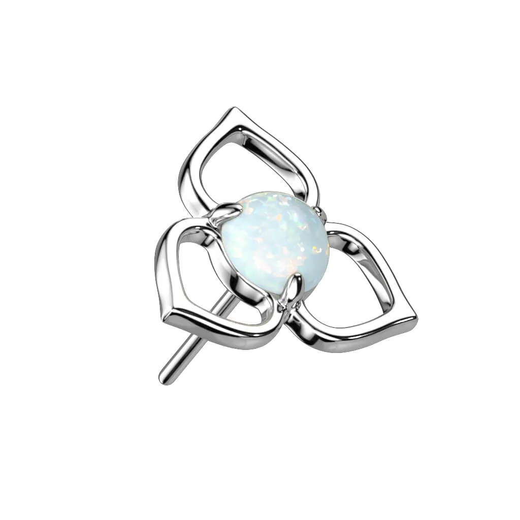 Złoto 585 nakrętka kwiatek cyrkonia opal push-in - Image 2