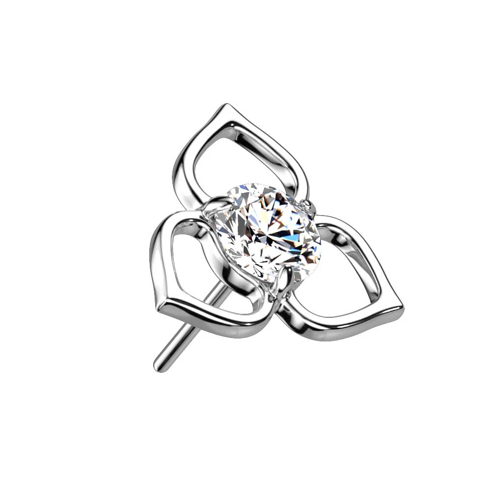 Złoto 585 nakrętka kwiatek cyrkonia opal push-in - Image 3