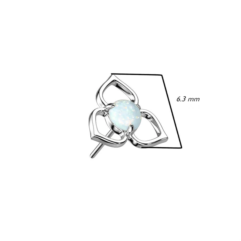 Złoto 585 nakrętka kwiatek cyrkonia opal push-in - Image 6