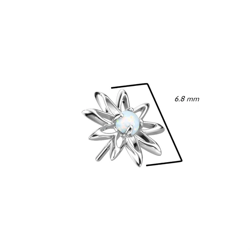 Złoto 585 nakrętka kwiatek cyrkonia opal push-in - Image 6
