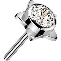 Tytan nakrętka nakrętka gwiazdka z cyrkonią w oprawie bezel push-in