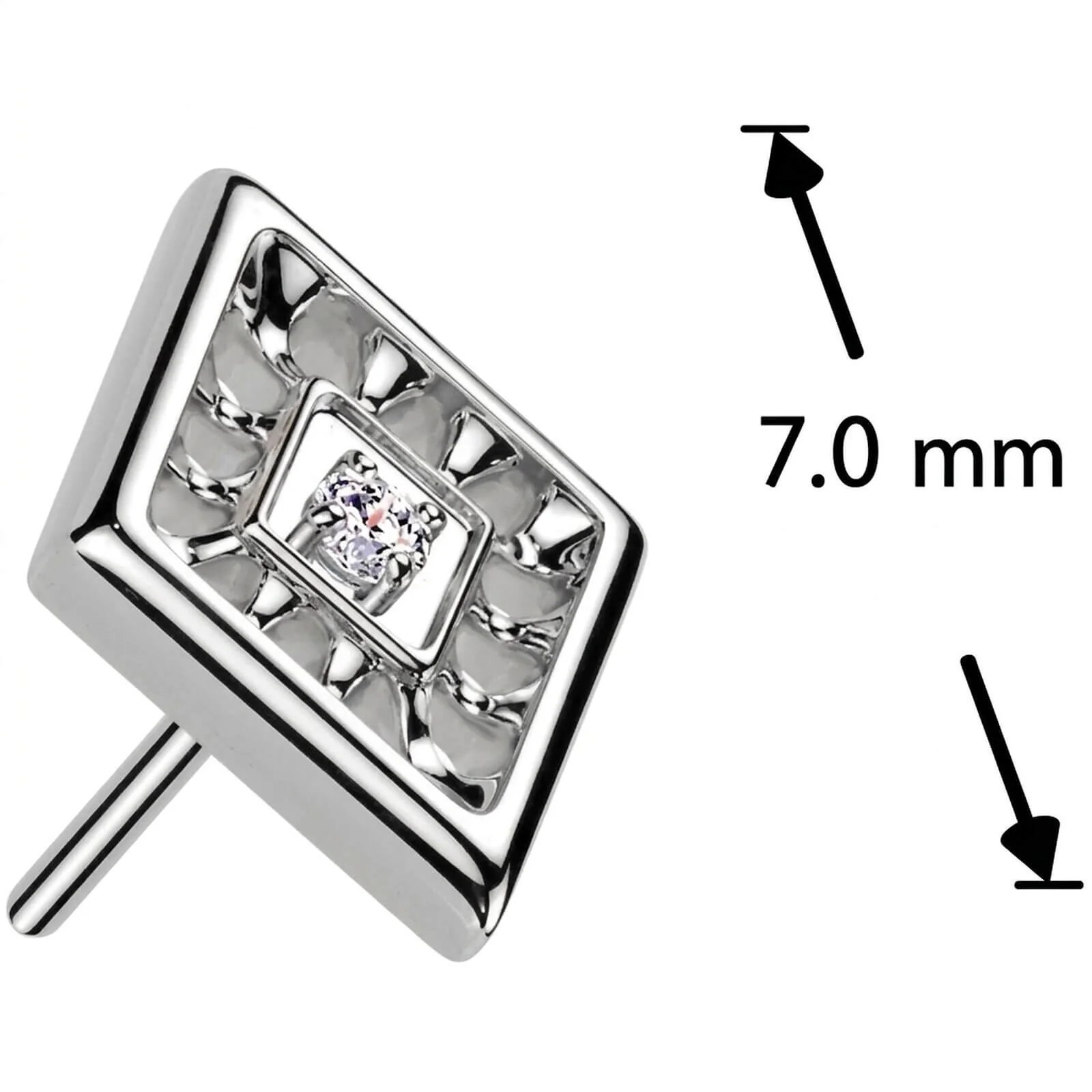 Tytan nakrętka w kształcie diamentu cyrkonia push-in - Image 4