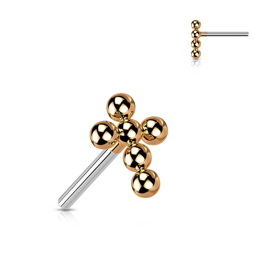 Tytan nakrętka labret krzyż z koralików - Image 6