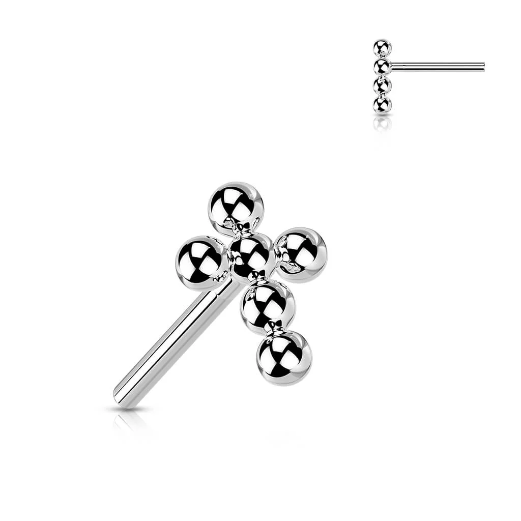 Tytan nakrętka labret krzyż z koralików - Image 7