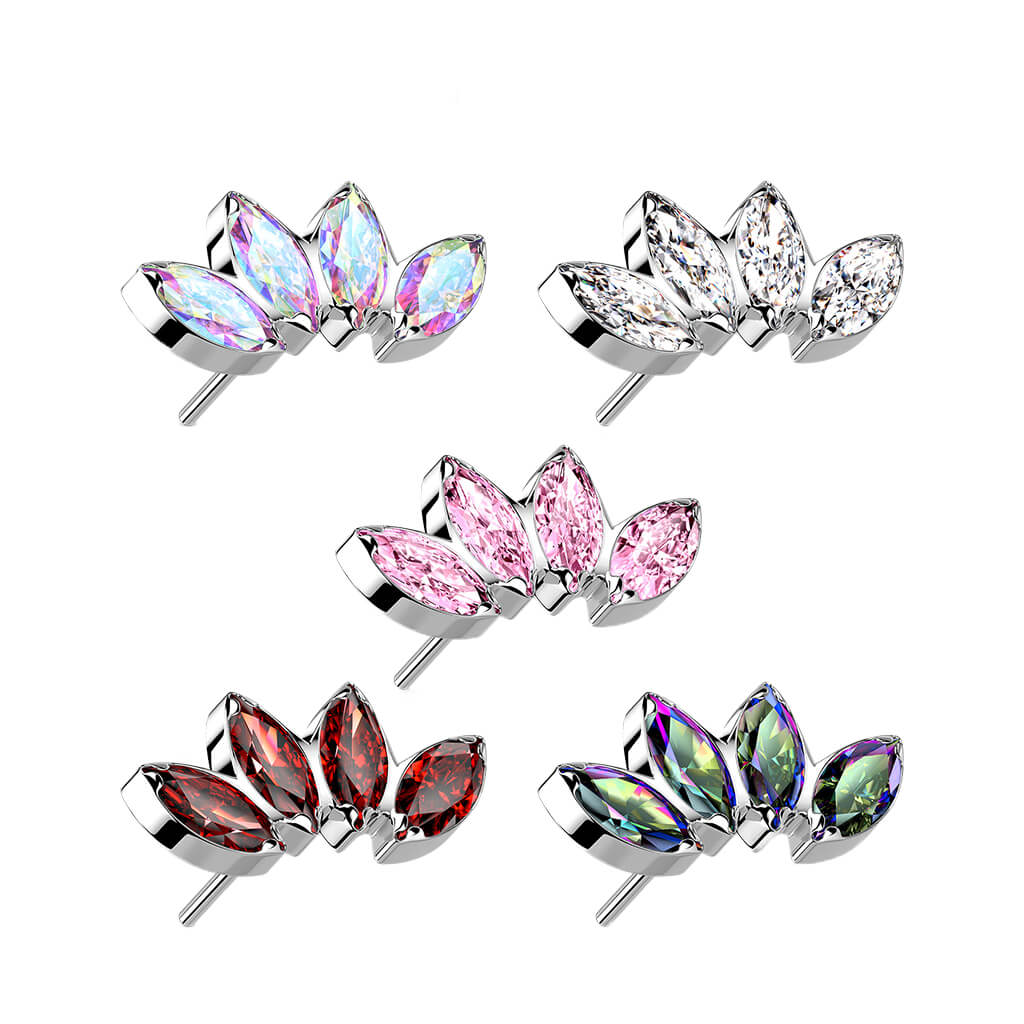Tytan nakrętka 4 cyrkonie szlif markizowy push-in - Image 2