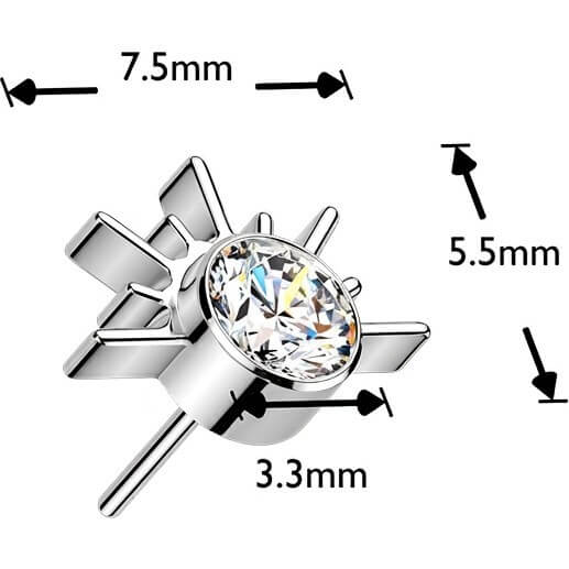 Tytan nakrętka nakręka słońce cyrkonia opal push-in - Image 6