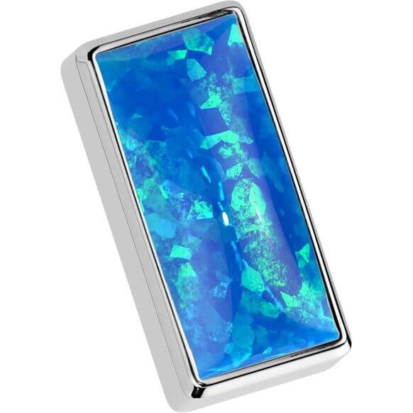 Tytan nakrętka prostokątny opal w oprawie bezel push-in - Image 4